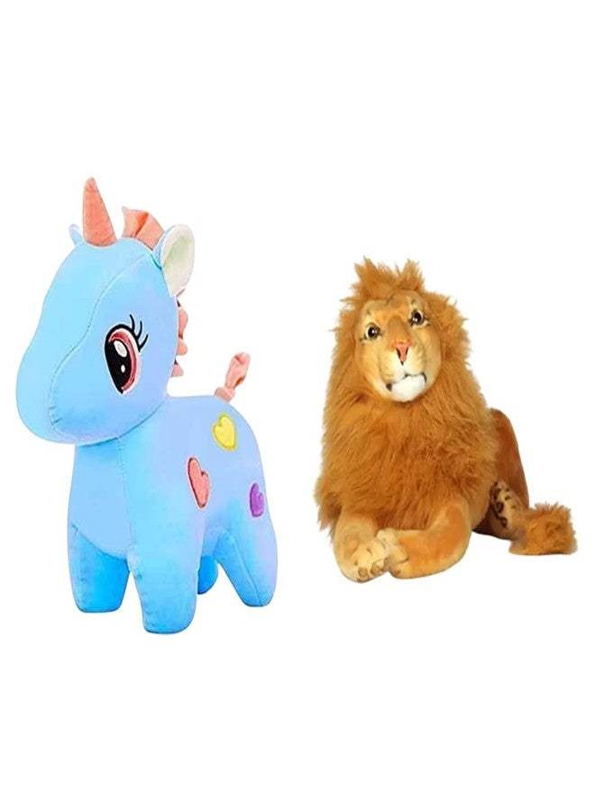 KPN Toy Figure Combo Pack of Unicon & Lion Mini Character Figurines Set with Bright Colours & Smooth Finish | Playtime Display Set for Home, Desk Decor & Gifting - Image 1